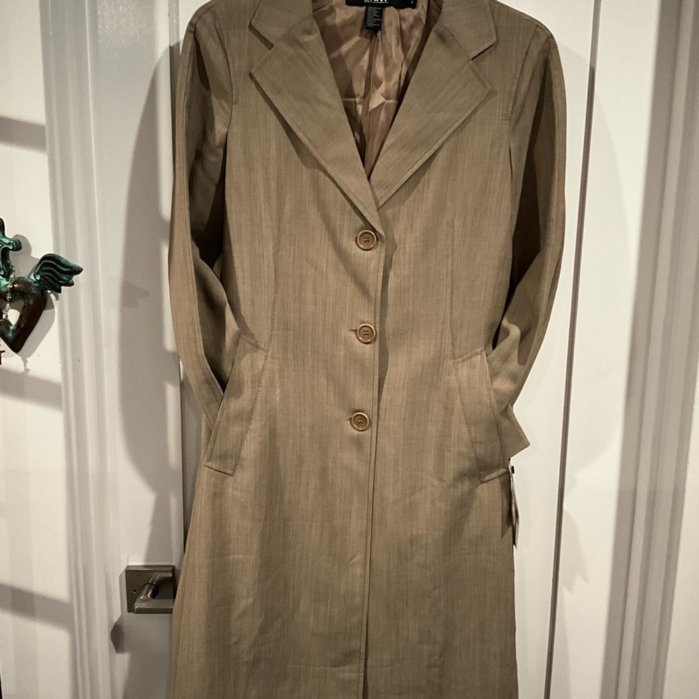 DKNY Tan Trench Coat - Picture 5 of 6